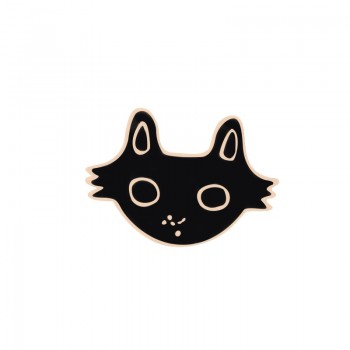 shshd Cartoon Black White Cat Fish Bone Brooch Animal Enamel Pins for Women Men Shirts Lapel Pin Badge Couple Jewelry Lover Gift
