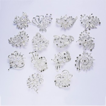 Rinhoo Fashion Women Large Brooches Lady Snowflake Imitation Pearls Rhinestones Crystal Wedding Brooch Pin Jewelry Accessorise