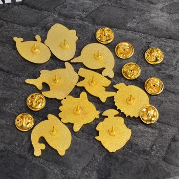 QIHE JEWELRY Sea cuties pin Whale Shark Narwhal Octopus Puffer fish Hard enamel pin Lapel pin Brooches Badges Pinback