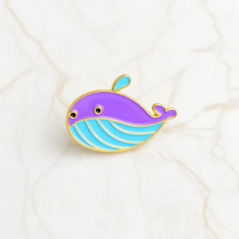 QIHE JEWELRY Sea cuties pin Whale Shark Narwhal Octopus Puffer fish Hard enamel pin Lapel pin Brooches Badges Pinback