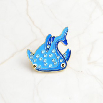 QIHE JEWELRY Sea cuties pin Whale Shark Narwhal Octopus Puffer fish Hard enamel pin Lapel pin Brooches Badges Pinback
