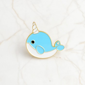 QIHE JEWELRY Sea cuties pin Whale Shark Narwhal Octopus Puffer fish Hard enamel pin Lapel pin Brooches Badges Pinback