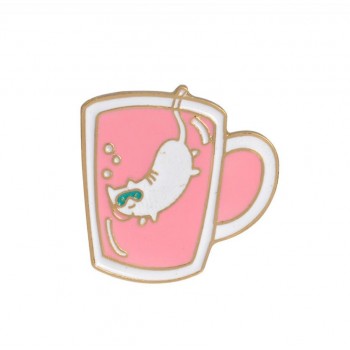 Rinhoo Tea Cup Enamel Pins Metal Colorful Cute Cup Collar Pins and Brooches for Women Vintage Brooch Jewelry Lapel Pin Badge