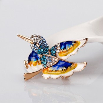 Beautiful Rhinestone colorful bird Brooch animal Brooches for wedding women decoration wild Animal Fashion Gold jewelry