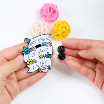 Creative Icon Flower Banner Sassy Feminism Brooches Personality Badge Quote I Do What I Want Women Enamel Pin Punk Girls Corsage