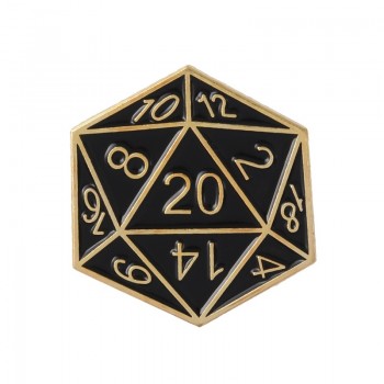 Gold Silver Twenty sided dice Dungeons amp; Dragons Enamel pin brooches Bag Clothes Lapel Pin Button Badge DnD Jewelry Gift fans