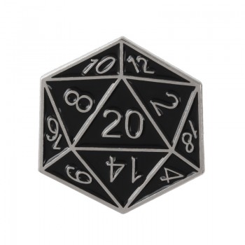 Gold Silver Twenty sided dice Dungeons amp; Dragons Enamel pin brooches Bag Clothes Lapel Pin Button Badge DnD Jewelry Gift fans