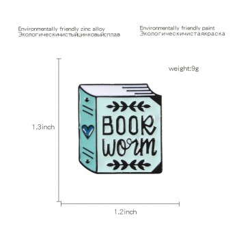 Blue book Enamel Pins Cartoon Reading Brooches Badge Denim jeans Lapel Pin Cute Book Lover Jewelry Gift for Friends Kids