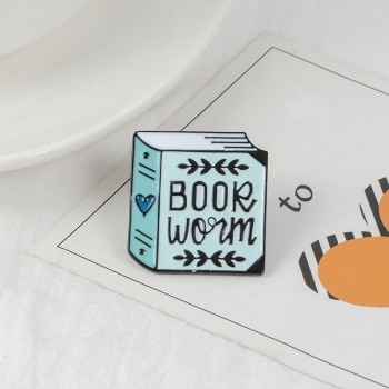 Blue book Enamel Pins Cartoon Reading Brooches Badge Denim jeans Lapel Pin Cute Book Lover Jewelry Gift for Friends Kids