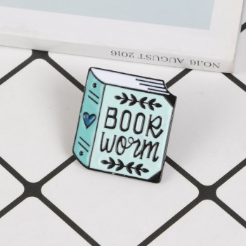 Blue book Enamel Pins Cartoon Reading Brooches Badge Denim jeans Lapel Pin Cute Book Lover Jewelry Gift for Friends Kids