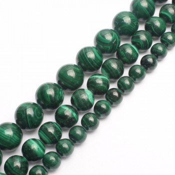 Natural AA Malachite peacock Stone Round Beads For Jewelry Making DIY Bracelet Necklace 15 inches 6/8/10/12 mm
