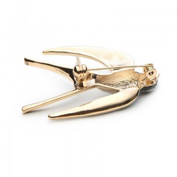 Wuliamp;Baby Classic Alloy Enamel Swallow Brooch Pins Metal Scarf Pins Christmas Gift Banquet Weddings Accessories