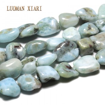 AAA+ Irregular Natural Larimar  Stone Beads For Jewelry Making DIY Bracelet Necklace  Material about 9-11mm Strand 15