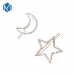 M MISM Women Girls Crystal Rhinestone Star Moon Hair Clip Beauty Hairpin Barrette Head Ornaments Women Hair Accessories Barrette