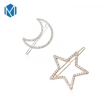 M MISM Women Girls Crystal Rhinestone Star Moon Hair Clip Beauty Hairpin Barrette Head Ornaments Women Hair Accessories Barrette