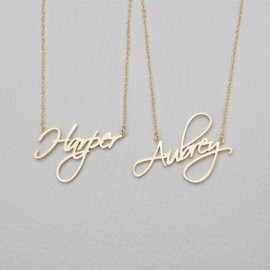 Custom Name Necklace Women Personalized Gift Customized Pendant Cursive Handwriting Stainless Steel Chain Fashion Jewelry 2019
