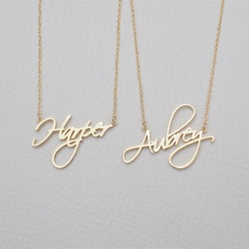 Custom Name Necklace Women Personalized Gift Customized Pendant Cursive Handwriting Stainless Steel Chain Fashion Jewelry 2019
