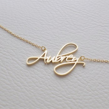 Custom Name Necklace Women Personalized Gift Customized Pendant Cursive Handwriting Stainless Steel Chain Fashion Jewelry 2019