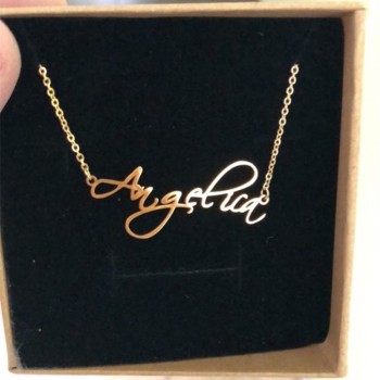 Custom Name Necklace Women Personalized Gift Customized Pendant Cursive Handwriting Stainless Steel Chain Fashion Jewelry 2019