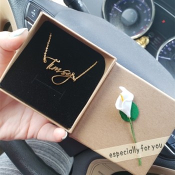 Custom Name Necklace Women Personalized Gift Customized Pendant Cursive Handwriting Stainless Steel Chain Fashion Jewelry 2019
