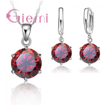 Giemi  Cheapeat 925 Sterling Silver Necklace Women 2019 Holiday Gift Wedding Jewelry 6 Claw Cubic Zircon Pendant Engagement