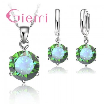 Giemi  Cheapeat 925 Sterling Silver Necklace Women 2019 Holiday Gift Wedding Jewelry 6 Claw Cubic Zircon Pendant Engagement