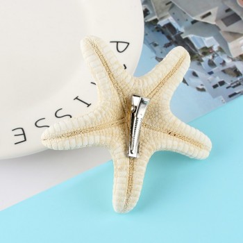 2 Pcs Elegant Starfish Hair Clips Beach Bridal Handmade DIY Sea Shell Hairpin Mermaid Festival Wedding Headwear Accessories