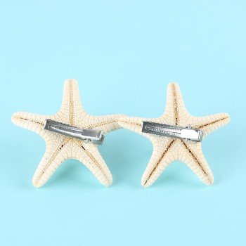 2 Pcs Elegant Starfish Hair Clips Beach Bridal Handmade DIY Sea Shell Hairpin Mermaid Festival Wedding Headwear Accessories