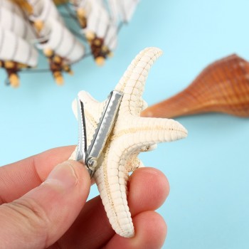 2 Pcs Elegant Starfish Hair Clips Beach Bridal Handmade DIY Sea Shell Hairpin Mermaid Festival Wedding Headwear Accessories