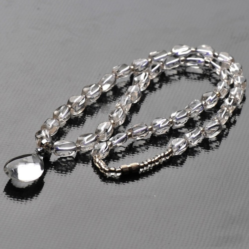 JoursNeige Genuine! Natural White Quartz Crystal Ripple Necklaces amp; Pendants Classic Style