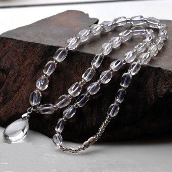 JoursNeige Genuine! Natural White Quartz Crystal Ripple Necklaces amp; Pendants Classic Style