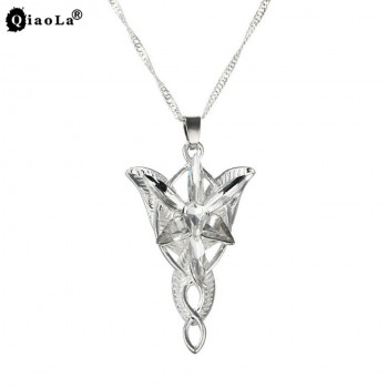 QiaoLa Classic The Lord of One Ring Arwen Evenstar Pendent Movie Jewelry Crystal Twilight Star Silver Pendent Torque Erkek kolye