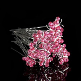 20pcs/lot Newest Special Design Crystal Rhinestone Butterfly Hair Pin Clips Women Wedding Bridal Hair Jewelry Nice Gift