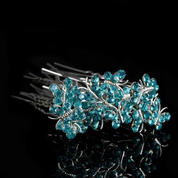 20pcs/lot Newest Special Design Crystal Rhinestone Butterfly Hair Pin Clips Women Wedding Bridal Hair Jewelry Nice Gift