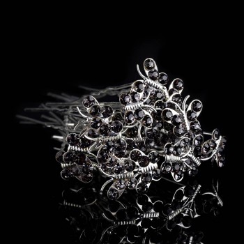 20pcs/lot Newest Special Design Crystal Rhinestone Butterfly Hair Pin Clips Women Wedding Bridal Hair Jewelry Nice Gift