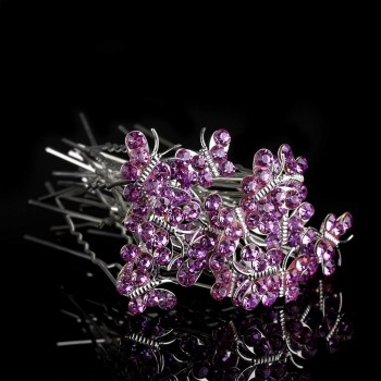 20pcs/lot Newest Special Design Crystal Rhinestone Butterfly Hair Pin Clips Women Wedding Bridal Hair Jewelry Nice Gift