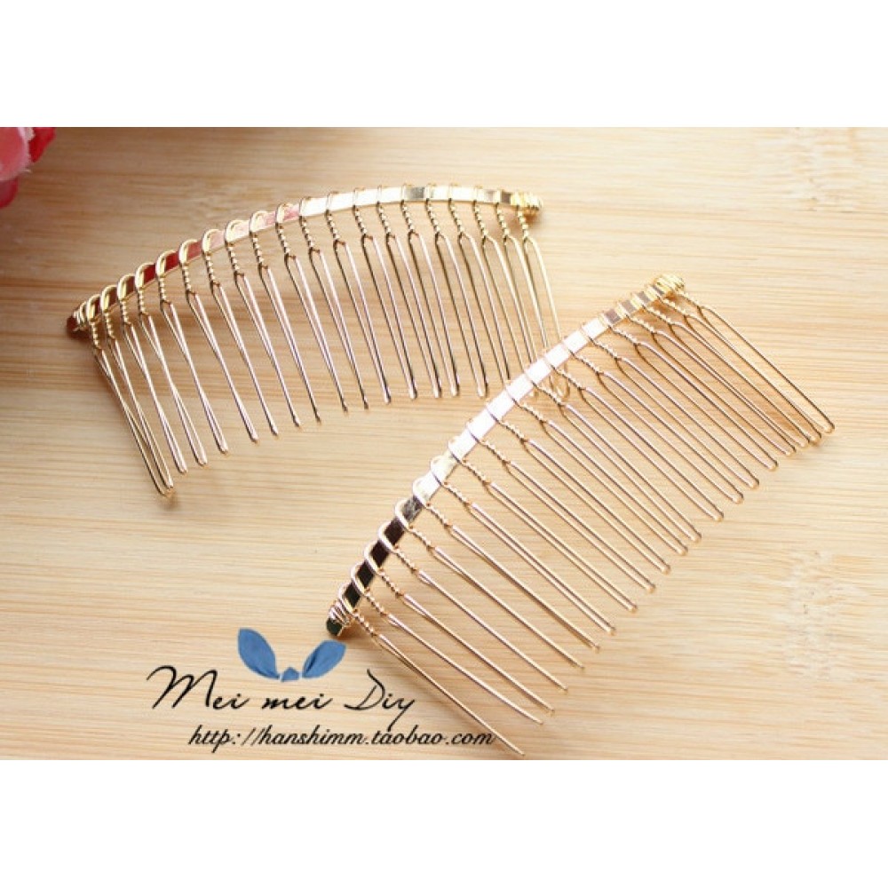 10pcs/lot DIY hair accessories hair supplies steel plate inserted comb hair comb black iron silver 7.5 * 3.6cm 20 teeth