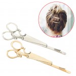 2pcs Creative Gold/Silver Scissors Shape Hairclip Hair Pins Barrettes Hair Accessories Gift For women girls C474