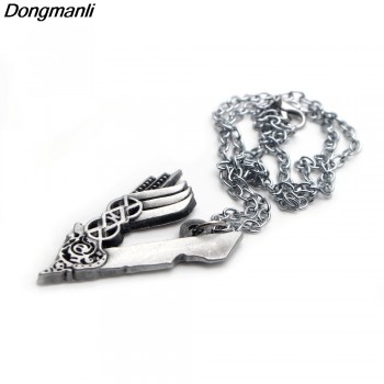 P1746  Dongmanli Jewelry Tv Series Vikings Icon Necklace Vikings VLogo Pendant Ragnar Lodbrok Men Women Birthday Gift