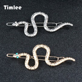 Timlee H124 Free Shipping Contracted Personality Snake Metal  Hair Clip, Fashion Hair Accessory Wholesale