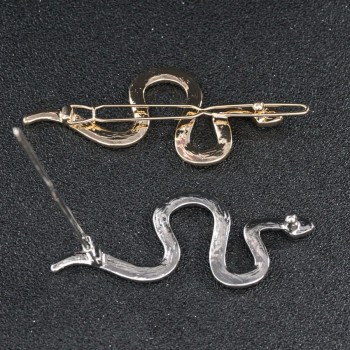 Timlee H124 Free Shipping Contracted Personality Snake Metal  Hair Clip, Fashion Hair Accessory Wholesale