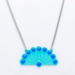 Peacock Miraculous Ladybug Big Pendant with Opals Choker Necklace Silver Chain Fashion Anime Jewelry Women/Girls Christmas Gift