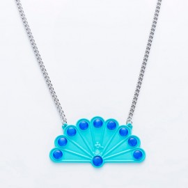 Peacock Miraculous Ladybug Big Pendant with Opals Choker Necklace Silver Chain Fashion Anime Jewelry Women/Girls Christmas Gift