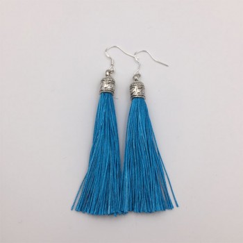 S925 Silver Ear Hook Drop Earrings Fashion Vintage Bohemia Alloy Long Tassel Dangle Earring For Women Party Wedding Ear Jewelry