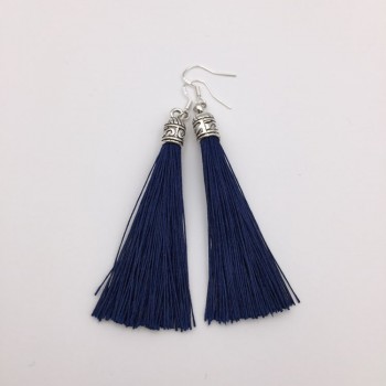 S925 Silver Ear Hook Drop Earrings Fashion Vintage Bohemia Alloy Long Tassel Dangle Earring For Women Party Wedding Ear Jewelry