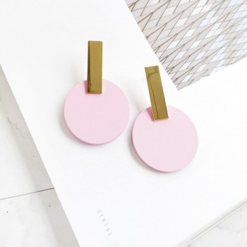 Trendy Summer Dangle Drop Geometric Earrings Candy Color Alloy Gold Resin Earring Blue Black Earings Fashion Jewelry 2018 Women