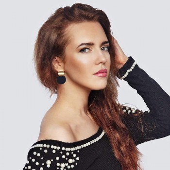 Fashion 2018 Double Circle Round Long Dangle Earrings For Women Gold Alloy Black Drop Earrings Female Party Jewelry Punk Style