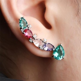 White Black Copper Colorful Cubic Zirconia Stud Earrings Fashion Jewelry Earring Female Wedding Party Gift For Womens jewelry