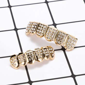Shiny Bling Tooth Cap for Men Women Hip Hop Rapper Tooth Cap Set Fashionable Party Shiny Teeth Grillz Dental Grills Body Jewelry