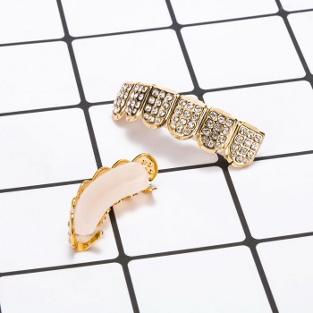 Shiny Bling Tooth Cap for Men Women Hip Hop Rapper Tooth Cap Set Fashionable Party Shiny Teeth Grillz Dental Grills Body Jewelry